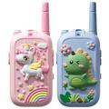 JK200 Video Walkie-Talkie per bambini con telecamera - 2 pezzi. - Unicorno rosa / Dinosauro blu
