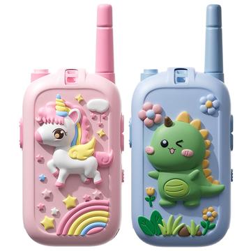 JK200 Video Walkie-Talkie per bambini con telecamera - 2 pezzi. - Unicorno rosa / Dinosauro blu