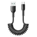 Joyroom Cavo di ricarica rapida a spirale da USB-A a USB-C da 3A Easy-Travel - 1.5m - nero