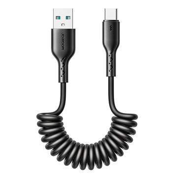 Joyroom Cavo di ricarica rapida a spirale da USB-A a USB-C da 3A Easy-Travel - 1.5m - nero