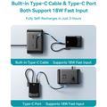 Power bank Joyroom JR-PC1 da 10000mAh con cavi USB-C e Lightning integrati - Nero