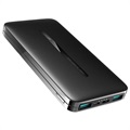 Mini Power Bank Veloce 10000mAh - 2x USB - Nero