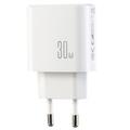 Caricatore da muro Joyroom JR-TG6 GaN a 3 porte da 30W - USB-C/Lightning/USB-A - Bianco