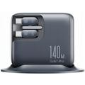Joyroom JR-TRD01 Podix Caricabatterie da tavolo GaN da 140W con cavi USB-C retrattili - Grigio