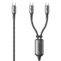 Joyroom S-A57 Cavo di ricarica da USB-C a 2x USB-C - 100W, 1.5m - Grigio