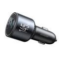 Joyroom potente caricatore da auto PD QC a 3 porte con cavo USB-C da 1.2m incluso - 145W - Grigio scuro