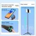 K06 Bastone per selfie magnetico Bluetooth con doppia luce di riempimento - 170cm - Nero