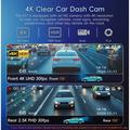 K17 doppia dash cam 4K con visione notturna HDR, GPS e Wi-Fi - Nero