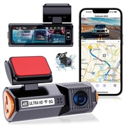 K19 Dual Dash Cam 4K Ultra HD con GPS e Wi-Fi - Nero
