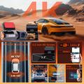 K19 Dual Dash Cam 4K Ultra HD con GPS e Wi-Fi - Nero