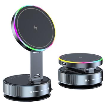 K3 Supporto magnetico rotante per auto/caricabatterie wireless con luce colorata