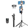 K50 treppiede per selfie con clip per telefono doppio Bluetooth e telecomando - Nero