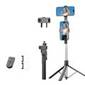 Bastone per selfie/treppiede allungabile K50 con doppio supporto per il telefono - Nero
