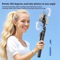 Bastone per selfie/treppiede allungabile K50 con doppio supporto per il telefono - Nero