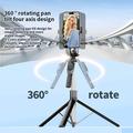 Bastone per selfie/treppiede allungabile K50 con doppio supporto per il telefono - Nero