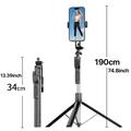 Bastone per selfie/treppiede allungabile K50 con doppio supporto per il telefono - Nero