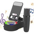 Supporto telefonico rotante K500 con altoparlante Bluetooth e 2 microfoni per karaoke - Nero
