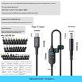 K595-34 Cavo di alimentazione USB-C/CC da 140W - 34 adattatori, display digitale - 1.5m - Nero