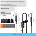 K595-8 Cavo di alimentazione USB-C/DC da 140W - 8 adattatori, display digitale - 1.5m - Nero