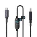 Cavo di alimentazione USB-C/CC K595 da 140W - Display digitale, regolazione della tensione a 6 livelli - 1.5m - Nero