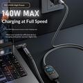 Cavo di alimentazione USB-C/CC K595 da 140W - Display digitale, regolazione della tensione a 6 livelli - 1.5m - Nero