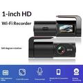 Videocamera da cruscotto K8 1080p con WiFi - Visione notturna, comando vocale, obiettivo grandangolare da 140° - Nera