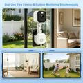 Telecamera di sicurezza da finestra K90 a doppio obiettivo - Doppia visualizzazione 2K, Wi-Fi dual-band, rilevamento delle persone - Bianca