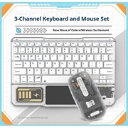 Tastiera e mouse Bluetooth trasparenti KB333 - Bianco