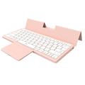 Tastiera wireless pieghevole KF 8700 con touchpad e custodia in poliuretano - Rosa