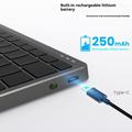 Tastiera wireless pieghevole KF 8700 con touchpad e custodia in poliuretano - Argento