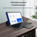 Tastiera wireless pieghevole KF 8700 con touchpad e custodia in poliuretano - Argento