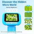 Microscopio digitale KM18 da 2.4" con ingrandimento 1000x per bambini - Blu