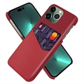 Custodia KSQ con Slot per Schede per iPhone 14 Pro Max - Rossa
