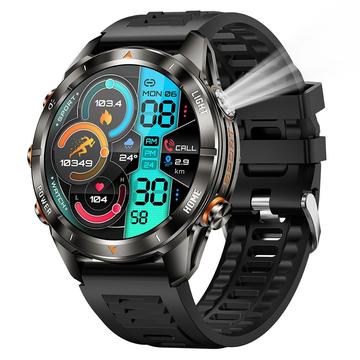 Smart Watch sportivo KT80 - impermeabile 3ATM, chiamata Bluetooth, touchscreen HD da 1.46", torcia integrata