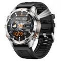 Smart Watch sportivo KT80 - impermeabile 3ATM, chiamata Bluetooth, touchscreen HD da 1.46", torcia integrata - argento