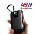 Power bank KUULAA KL-YD120 da 20000mAh con display TFT e cavo USB-C integrato - 45W - Grigio