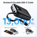 Power bank KUULAA KL-YD120 da 20000mAh con display TFT e cavo USB-C integrato - 45W - Grigio