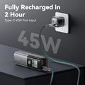 Power bank KUULAA KL-YD75 da 14000mAh con ricarica rapida PD da 100W - USB-C/USB-A - Grigio opaco