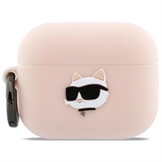 Custodia in silicone AirPods Pro 3 Karl Lagerfeld Choupette Head 3D