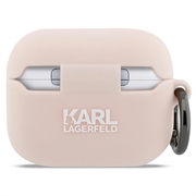 Custodia in silicone AirPods Pro 3 Karl Lagerfeld Choupette Head 3D - Rosa