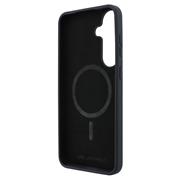 Custodia MagSafe in silicone liquido Karl Lagerfeld Double Heads per Samsung Galaxy S26 FE - Nera