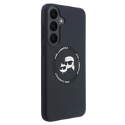 Custodia MagSafe in silicone liquido Karl Lagerfeld Double Heads per Samsung Galaxy S26 FE - Nera
