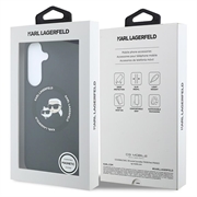 Custodia MagSafe in silicone liquido Karl Lagerfeld Double Heads per Samsung Galaxy S26 FE - Nera