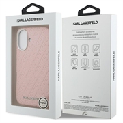 Custodia MagSafe per iPhone 16 Karl Lagerfeld FW Stamped Karl - Rosa