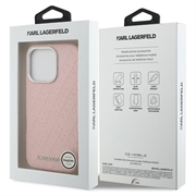 Custodia MagSafe per iPhone 16 Pro Karl Lagerfeld FW Stamped Karl - Rosa
