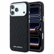 Custodia MagSafe allungata in metallo Karl Lagerfeld Grained Allover Logo per iPhone 18 Pro/17 Pro