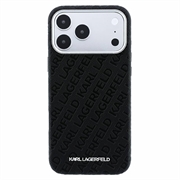Custodia MagSafe allungata in metallo Karl Lagerfeld Grained Allover Logo per iPhone 18 Pro/17 Pro