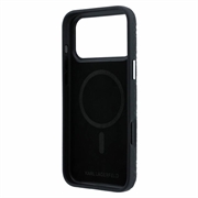 Custodia MagSafe allungata in metallo Karl Lagerfeld Grained Allover Logo per iPhone 18 Pro/17 Pro