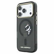Custodia magnetica iPhone 18 Pro Karl Lagerfeld IML Choupette Peekaboo Logo - Nera