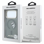 Custodia magnetica iPhone 18 Pro Karl Lagerfeld IML Choupette Peekaboo Logo - Nera